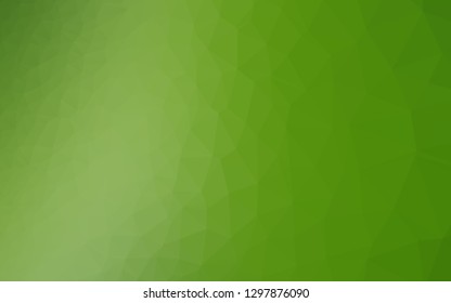 Light Green vector abstract mosaic pattern. Triangular geometric sample with gradient.  Template for a cell phone background.