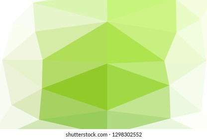 Light Green vector abstract mosaic background. Shining illustration, which consist of triangles. Textured pattern for background.