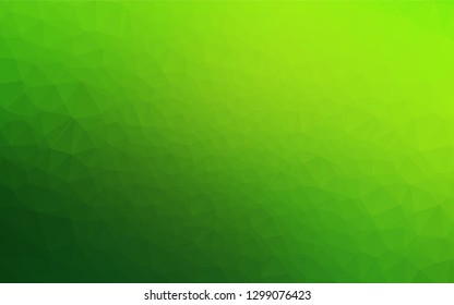 Light Green vector abstract mosaic backdrop. A vague abstract illustration with gradient. The best triangular design for your business.
