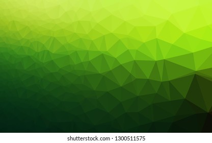 Light Green vector abstract mosaic backdrop. Triangular geometric sample with gradient.  Triangular pattern for your business design.