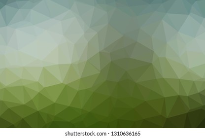 Light Green vector abstract mosaic backdrop. Triangular geometric sample with gradient.  Brand new style for your business design.