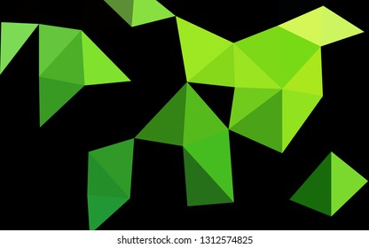 Light Green vector abstract mosaic backdrop. Colorful illustration in Origami style with gradient.  Template for your brand book.