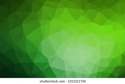 Light Green vector abstract mosaic backdrop. Geometric illustration in Origami style with gradient. Brand new design for your business.