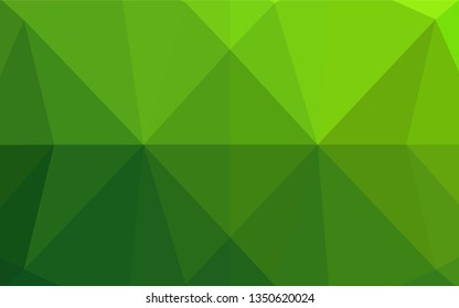 Light Green vector abstract mosaic backdrop. A sample with polygonal shapes. Triangular pattern for your business design.