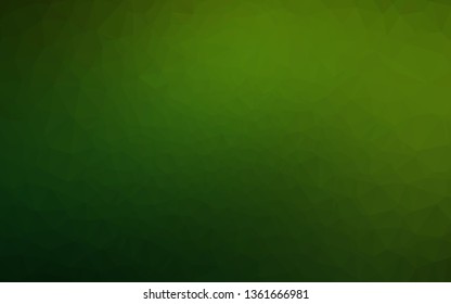 Light Green vector abstract mosaic backdrop. Geometric illustration in Origami style with gradient. Triangular pattern for your business design.