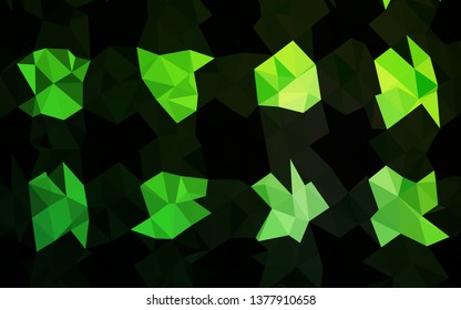 Light Green vector abstract mosaic backdrop. Geometric illustration in Origami style with gradient. Brand new design for your business.