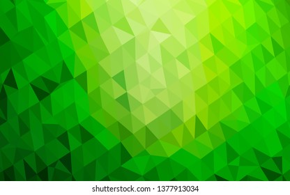 Light Green vector abstract mosaic background. Colorful illustration in Origami style with gradient.  Completely new design for your business.