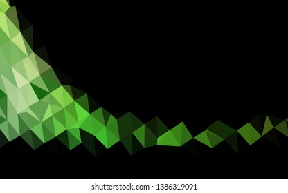 Light Green vector abstract mosaic backdrop. Triangular geometric sample with gradient.  Completely new template for your business design.