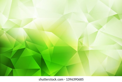 Light Green vector abstract mosaic background. Colorful illustration in abstract style with triangles. Template for cell phone's backgrounds.