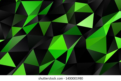 Light Green vector abstract mosaic background. Geometric illustration in Origami style with gradient. Brand new design for your business.