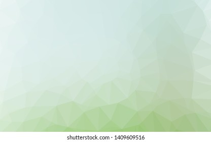 Light Green vector abstract mosaic background. Colorful illustration in Origami style with gradient.  Polygonal design for your web site.