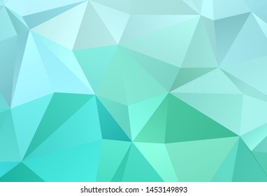 Light Green vector abstract mosaic background. Glitter abstract illustration with an elegant triangles. Completely new template for your banner.
