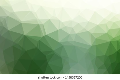 Light Green vector abstract mosaic backdrop. Colorful illustration in Origami style with gradient.  Triangular pattern for your business design.