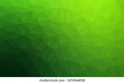 Light Green vector abstract mosaic backdrop. Triangular geometric sample with gradient.  The best triangular design for your business.
