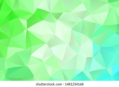 Light Green vector abstract mosaic background. A sample with polygonal shapes. Completely new template for your banner.