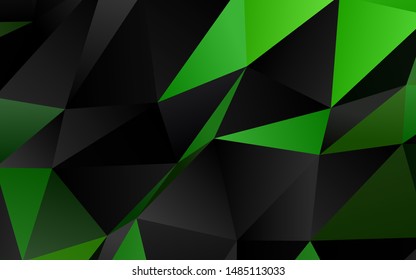 Light Green vector abstract mosaic pattern. Shining illustration, which consist of triangles. Completely new design for your business.