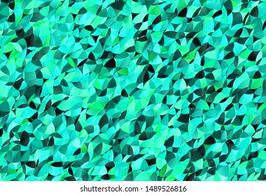 Light Green vector abstract mosaic backdrop. Creative illustration in halftone style with triangles. New template for your brand book.