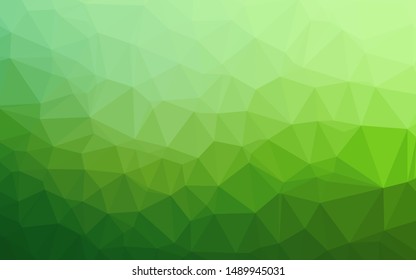 Light Green vector abstract mosaic pattern. Geometric illustration in Origami style with gradient. Template for a cell phone background.