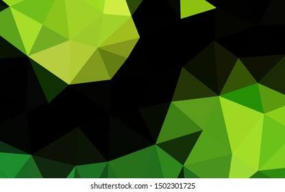 Light Green vector abstract mosaic backdrop. Shining colored illustration in a Brand new style. The best triangular design for your business.