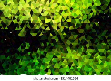 Light Green vector abstract mosaic pattern. Shining illustration, which consist of triangles. Template for a cell phone background.