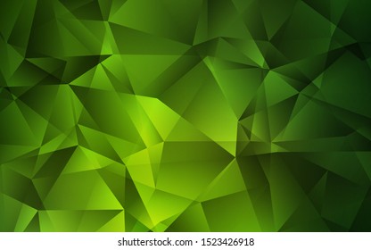 Light Green vector abstract mosaic backdrop. Geometric illustration in Origami style with gradient.  Pattern for a brand book's backdrop.
