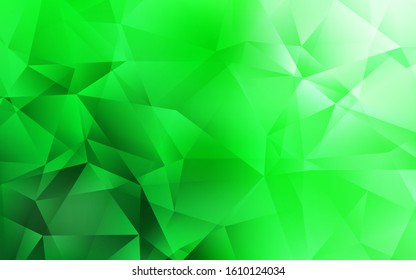 Light Green vector abstract mosaic pattern. Glitter abstract illustration with an elegant triangles. Polygonal design for your web site.