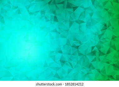 Light Green vector abstract mosaic background. Creative geometric illustration in Origami style with gradient. Template for cell phone's backgrounds.