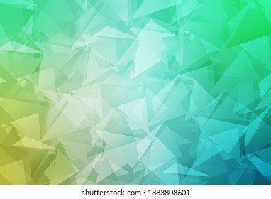 Fondo de mosaico abstracto del vector verde claro. Ilustración abstracta poligonal con gradiente. Plantilla completamente nueva para su banner.