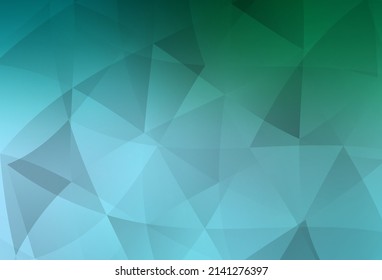 Patrón de mosaico abstracto del vector verde claro. Ilustración poligonal brillante, que consiste en triángulos. Diseño poligonal para su sitio web.