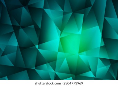 Light Green vector abstract mosaic backdrop. Geometric illustration in Origami style with gradient.  Completely new template for your banner.