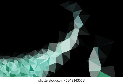 Patrón de mosaico abstracto del vector verde claro. Ilustración creativa en estilo de semitono con gradiente. Patrón triangular para el diseño de su negocio.