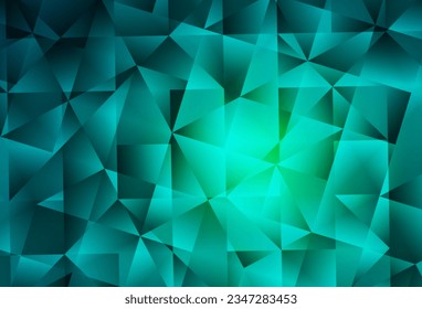 Hellgrüner, abstrakter Mosaikhintergrund. Farbige Illustration mit Dreiecken. Komplett neue Vorlage für Ihr Banner.