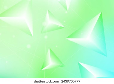 Vector verde claro patrón de mosaico abstracto. Ilustración poligonal brillante, que consiste en triángulos. El mejor diseño triangular para tu negocio.