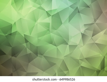 Light Green vector abstract mosaic background. Geometric illustration in Origami style with gradient.  Brand-new design for your business.