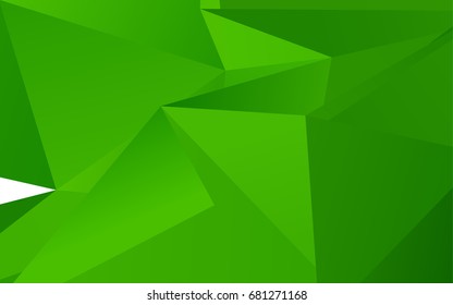 Light Green vector abstract mosaic pattern. Triangular geometric sample with gradient.  A new texture for your design.