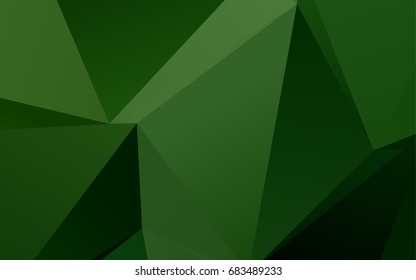 Light Green vector abstract mosaic template. Geometric illustration in Origami style with gradient.  Brand-new style for your business design.