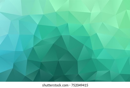 Light Green vector abstract mosaic template. Geometric illustration in Origami style with gradient.  The polygonal design can be used for your web site.