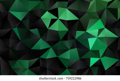 Light Green vector abstract mosaic background. Creative geometric illustration in Origami style with gradient. The polygonal design can be used for your web site.