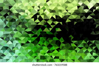 Light Green vector abstract mosaic template. Triangular geometric sample with gradient.  The completely new template can be used for your brand book.