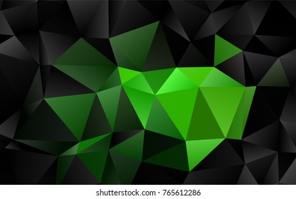 Light Green vector abstract mosaic background. Geometric illustration in Origami style with gradient.  A completely new template for your business design.