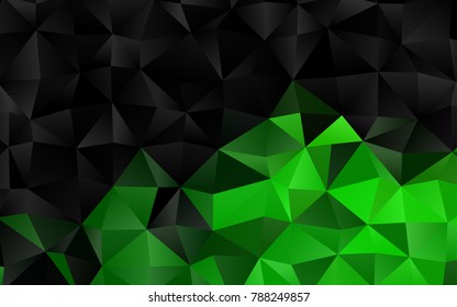 Light Green vector abstract mosaic template. A completely new color illustration in a vague style. Triangular pattern for your business design.