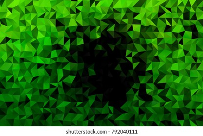 Light Green vector abstract mosaic background. Triangular geometric sample with gradient.  Brand-new style for your business design.