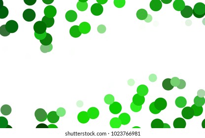 Light Green vector abstract pattern with circles. Geometry template for your business design. Background with colored spheres.