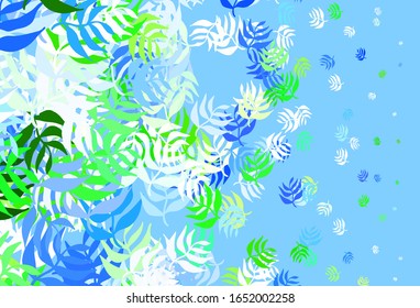 Light Green vector abstract pattern with leaves. Shining colored illustration with leaves in doodle style. Pattern for wallpapers, coloring books.
