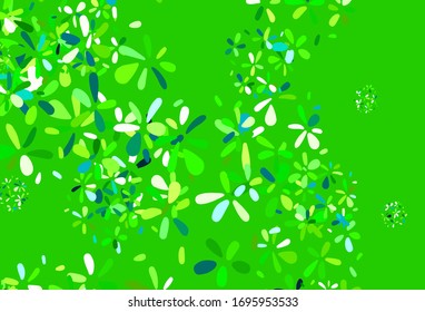 Light Green vector abstract pattern with leaves. Brand new colored illustration in blurry style with leaves. New template for your design.