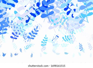 Light Green vector abstract pattern with leaves. Colorful illustration in doodle style with leaves. Textured pattern for websites, banners.