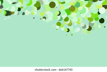 Light Green vector abstract pattern with circles. Geometry template for your business design. Background with colored spheres.