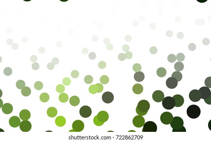 Light Green vector abstract pattern with circles. Geometry template for your business design. Background with colored spheres.