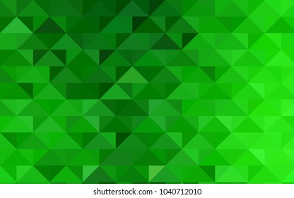 Light Green vector abstract polygonal template. Creative illustration in halftone style with gradient. The best triangular design for your business.