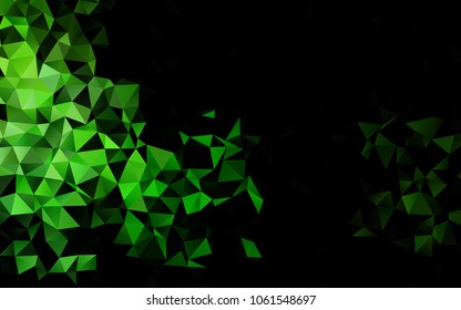 Light Green vector abstract polygonal pattern. Shining illustration, which consist of triangles. The polygonal design can be used for your web site.